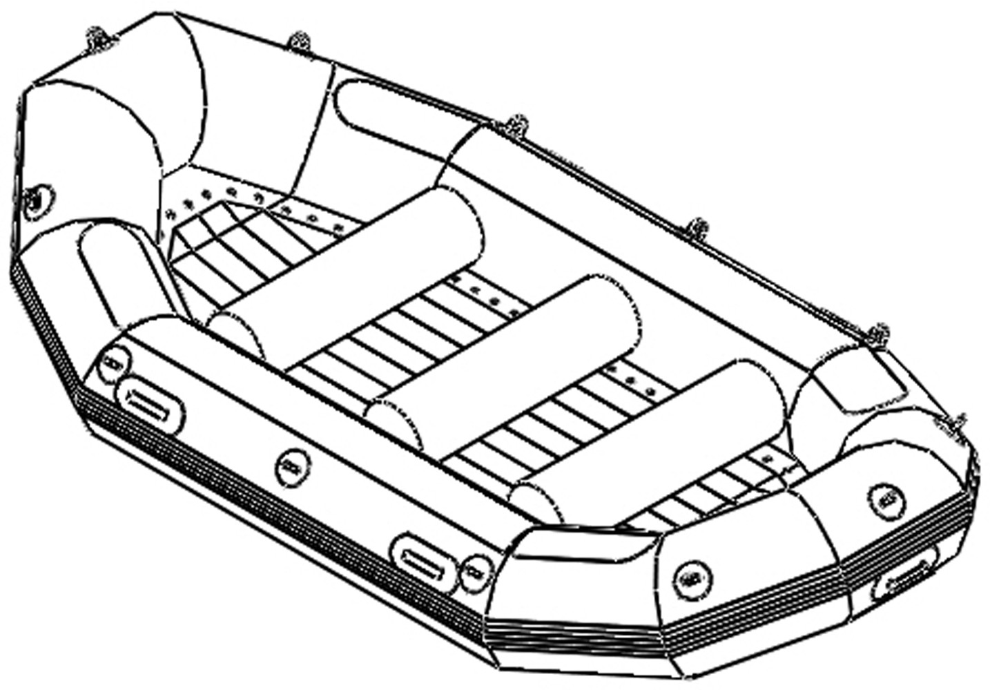 漂流艇充气式多折角首舷尾舷