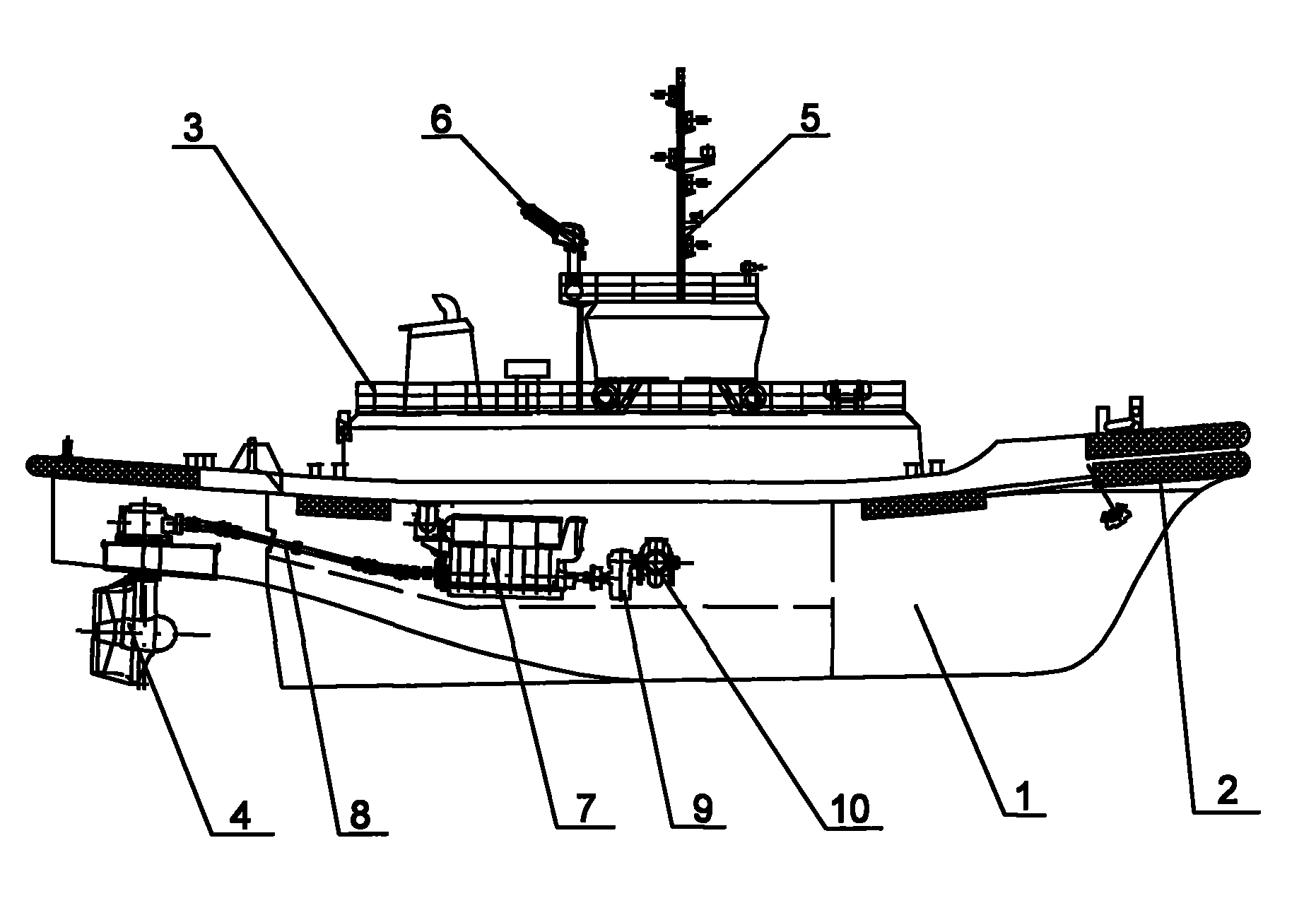 一种全回转港作兼消防船