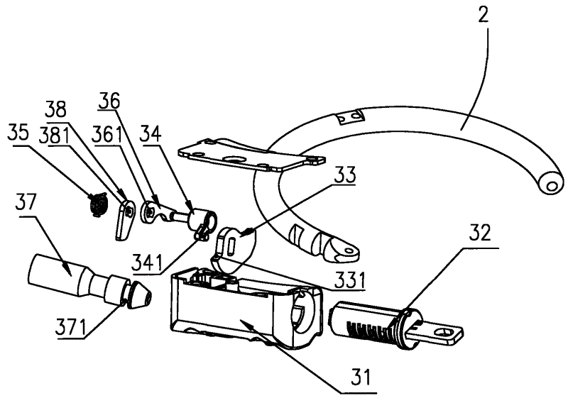 cn201539158u_马蹄锁锁头失效