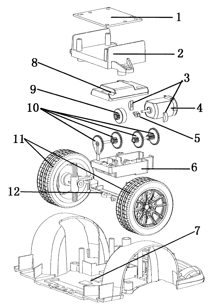 cn201578861u_一种遥控玩具车前转向结构有效