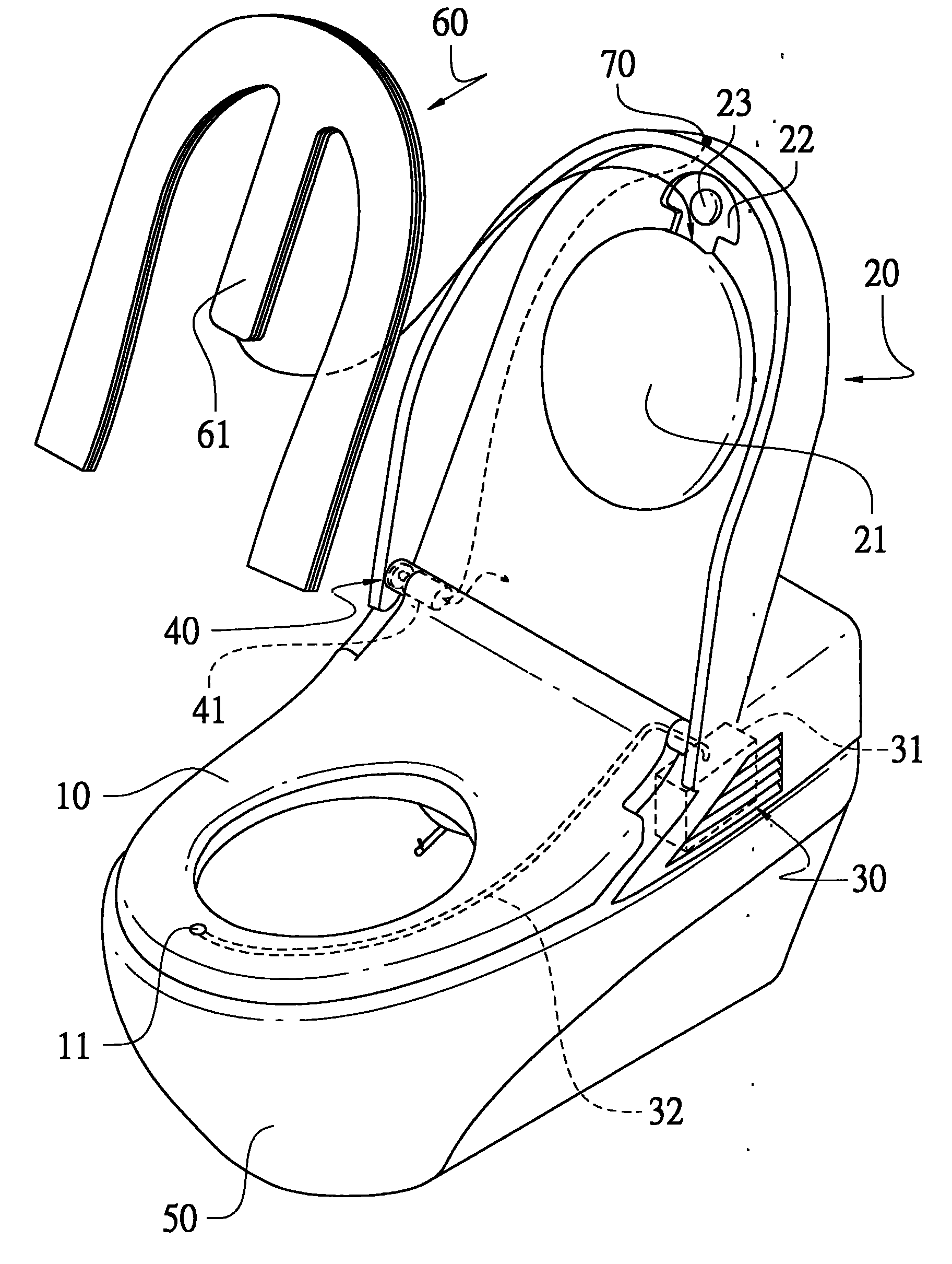 一种智能座便器,它包括:一马桶座垫,该马桶座垫于表面具有一吸纸嘴;一