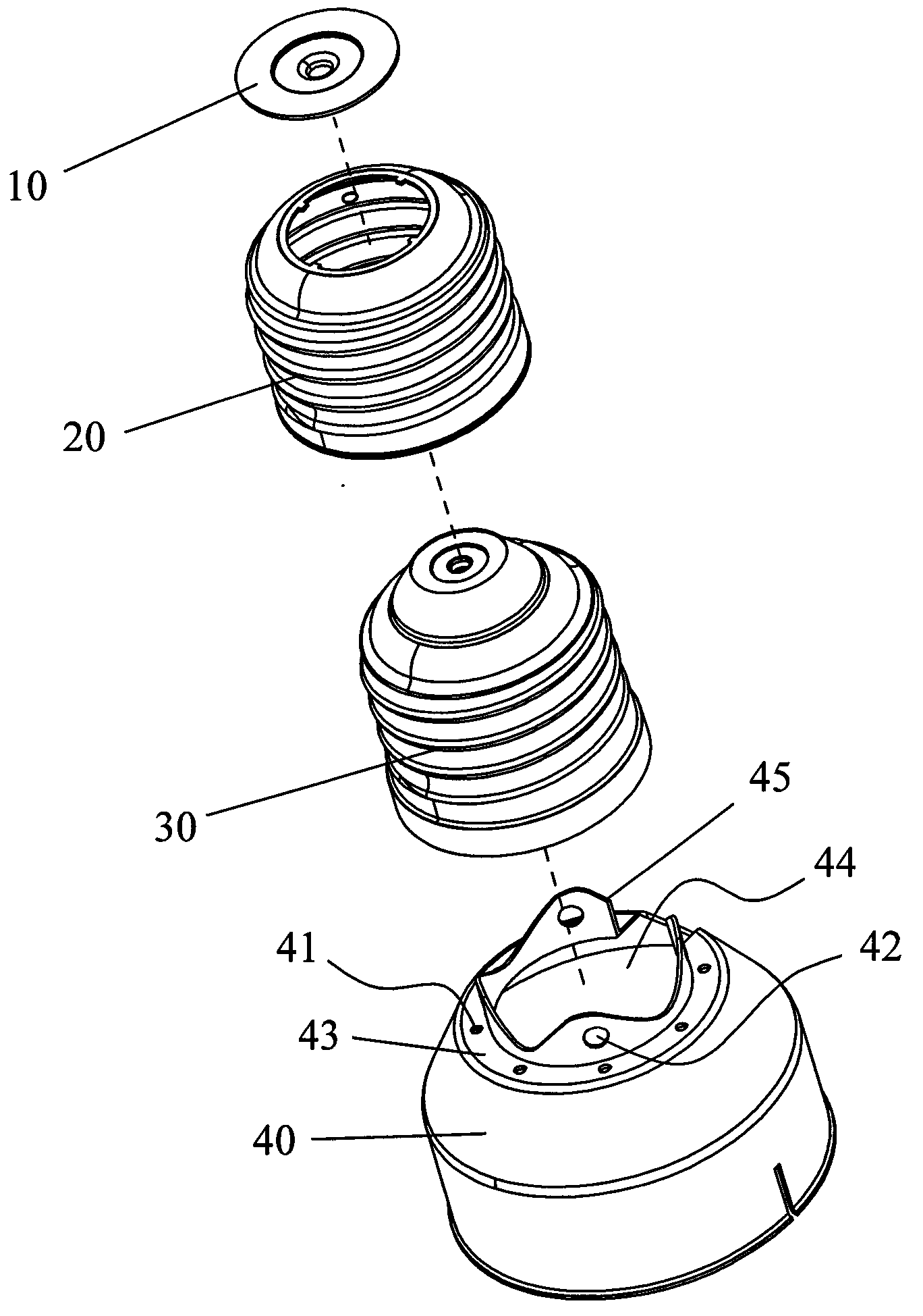 卤素灯之灯头壳结构