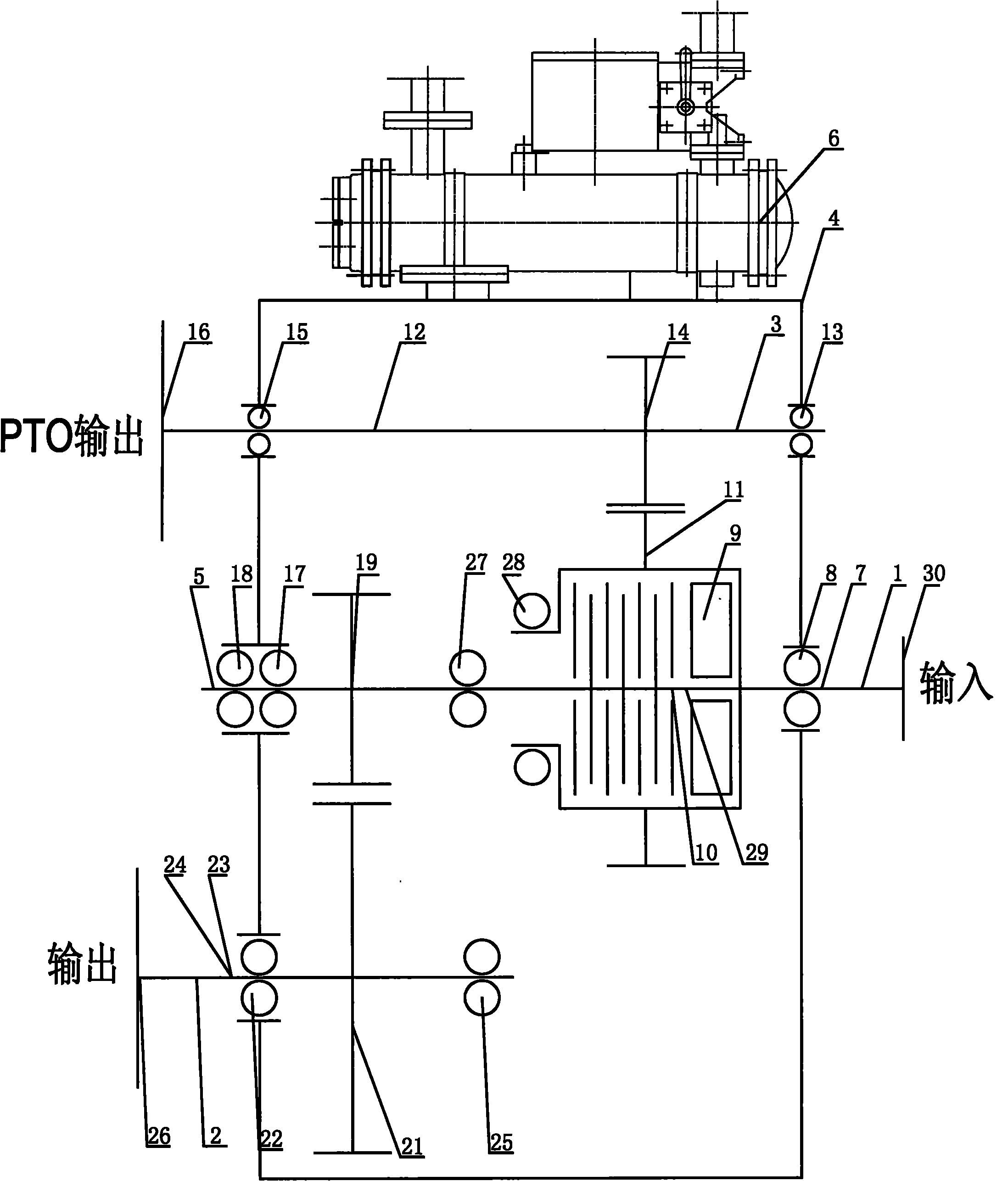 一种与可调螺距螺旋桨匹配的船用齿轮箱