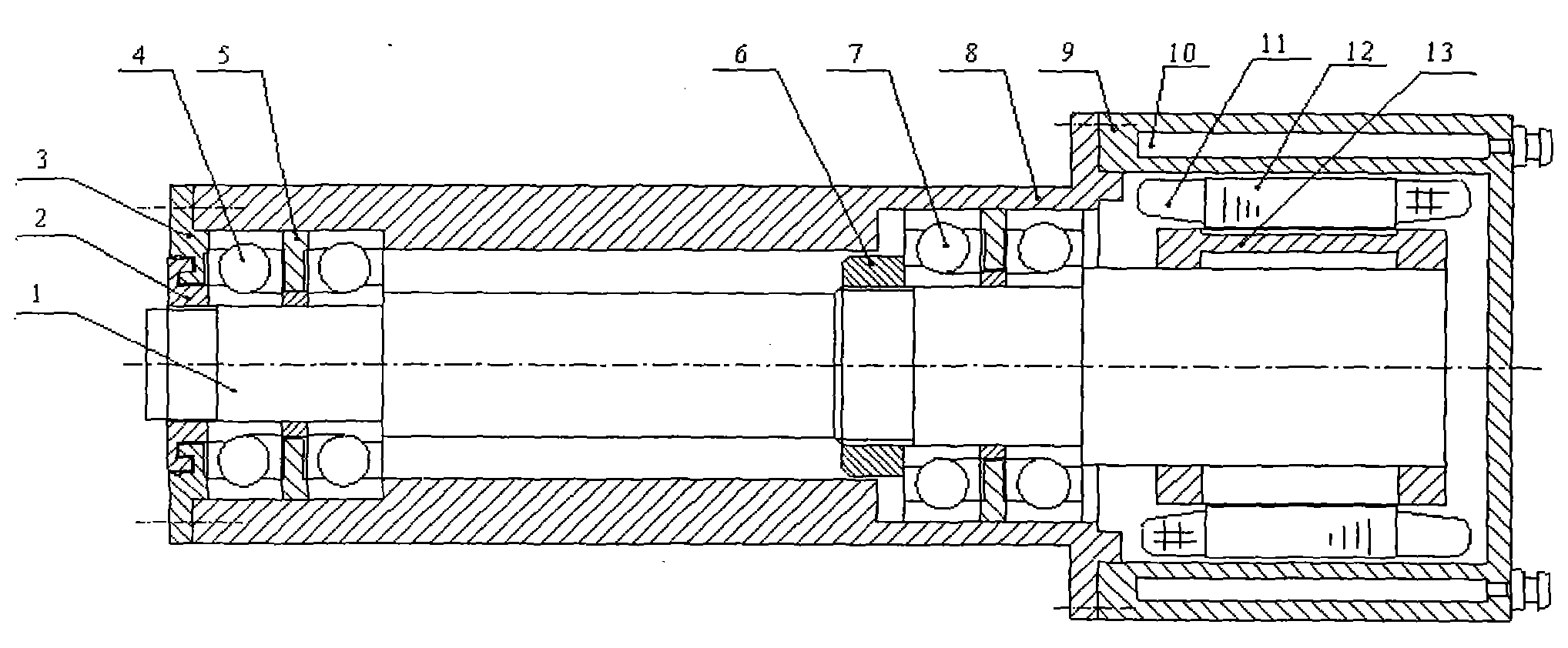 cn201623579u_电机后置式电主轴失效