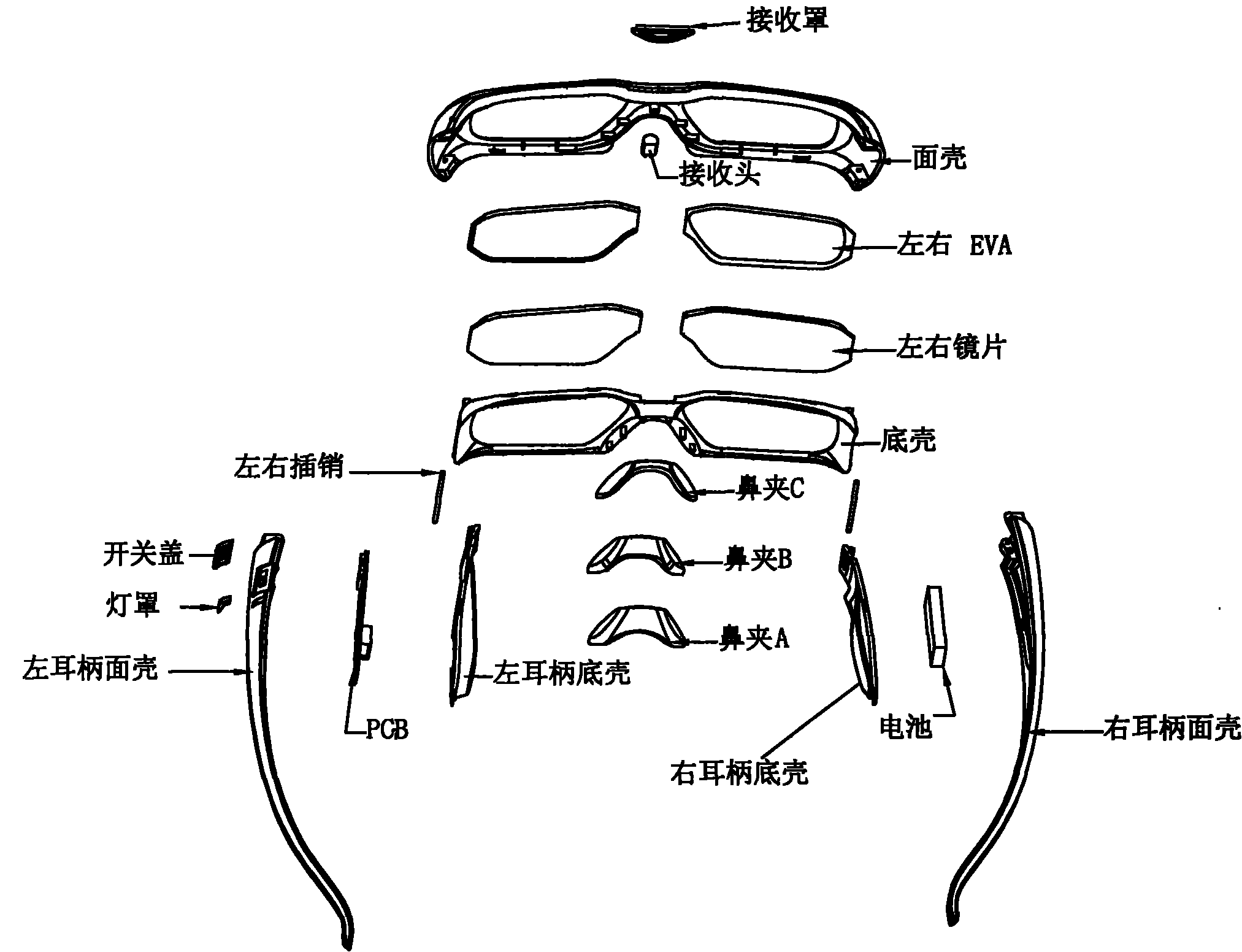 一种红外线主动快门式3d眼镜系统