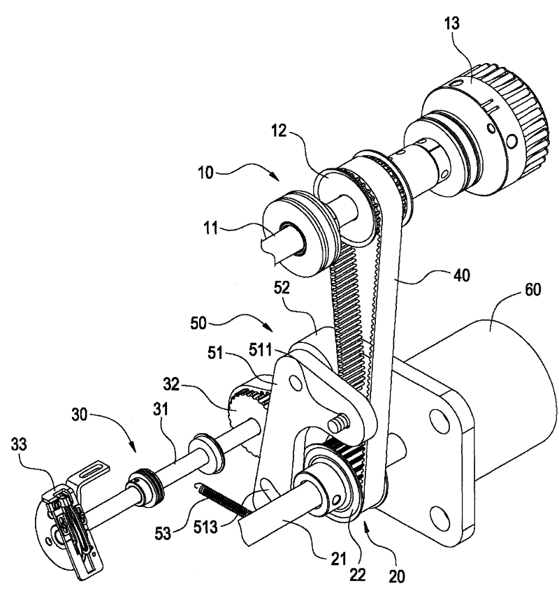 縫紉機的動力傳動裝置