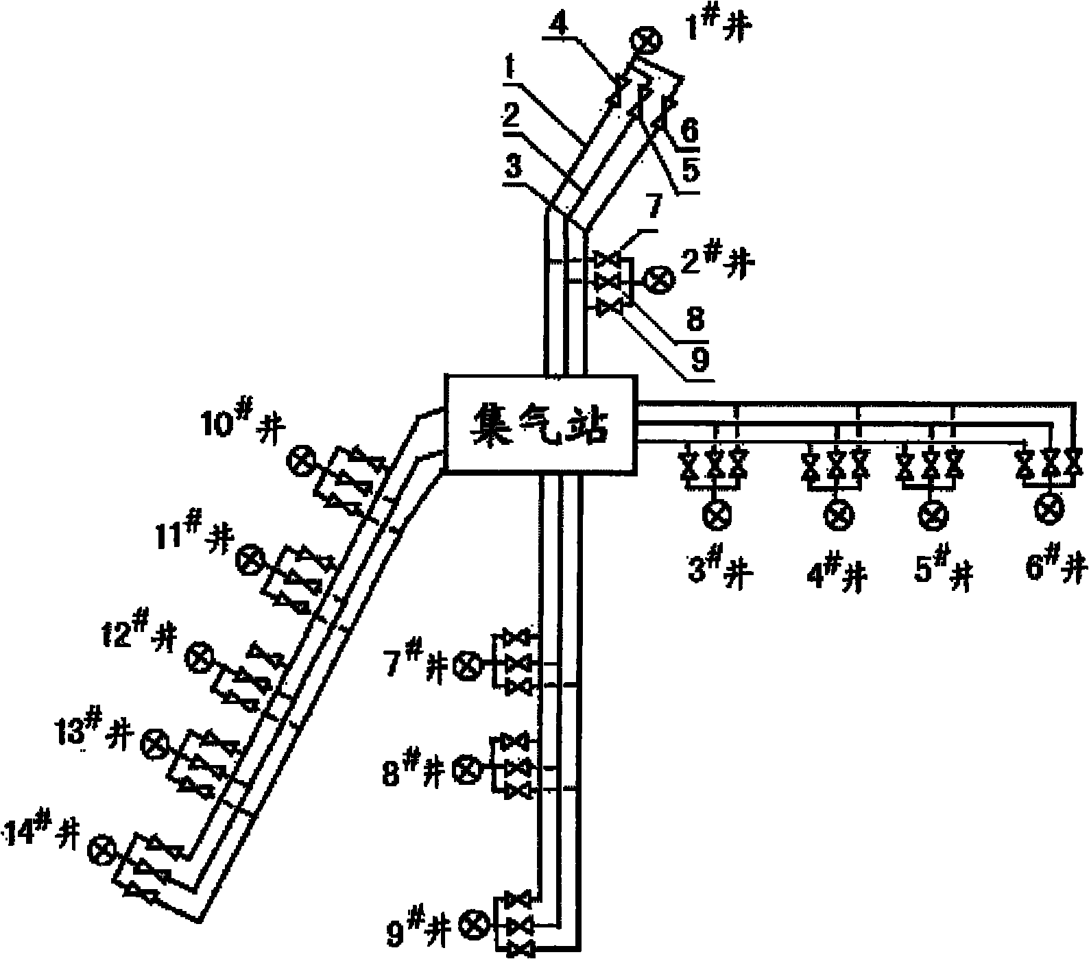 一种小流量天然气井的集气简化装置
