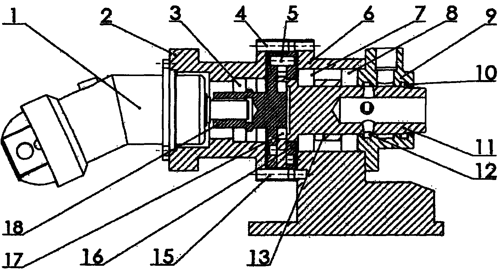 一种高阶椭圆型面端面活齿减速钻机回转动力头