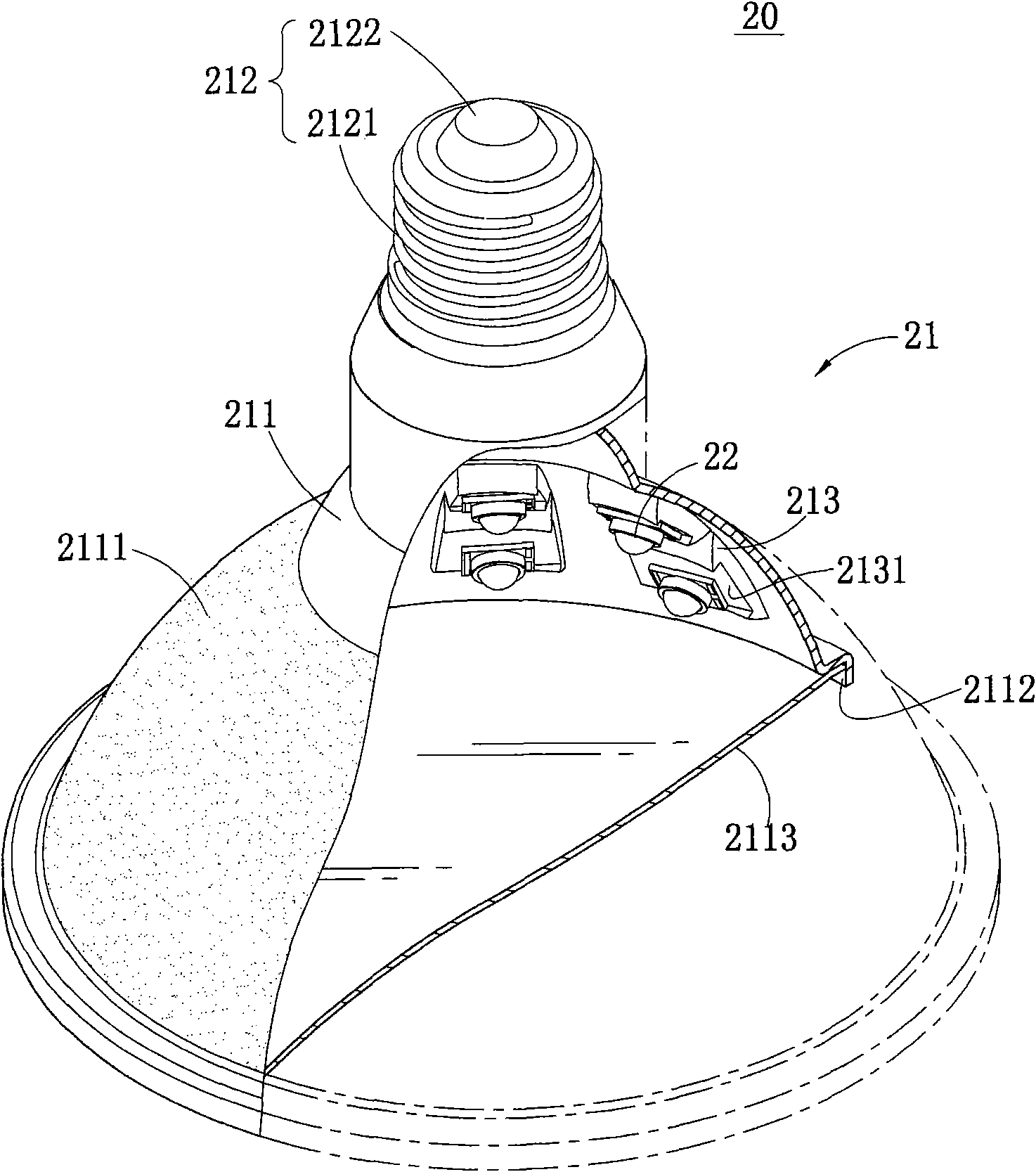 cn201748285u_led投射灯失效