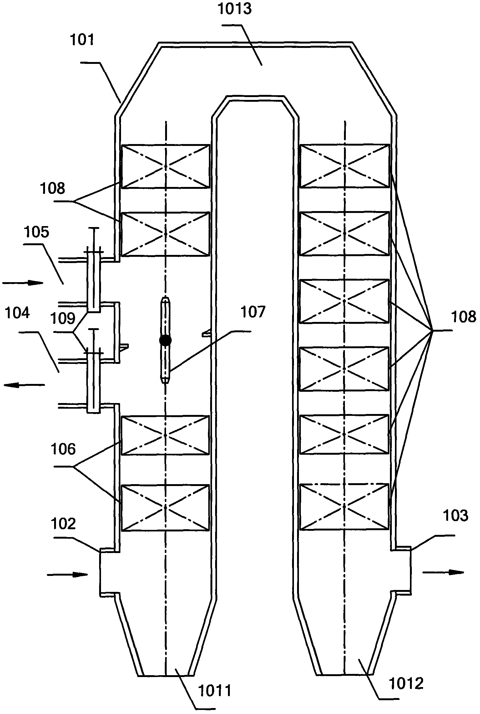 带脱硝接口的玻璃窑余热锅炉