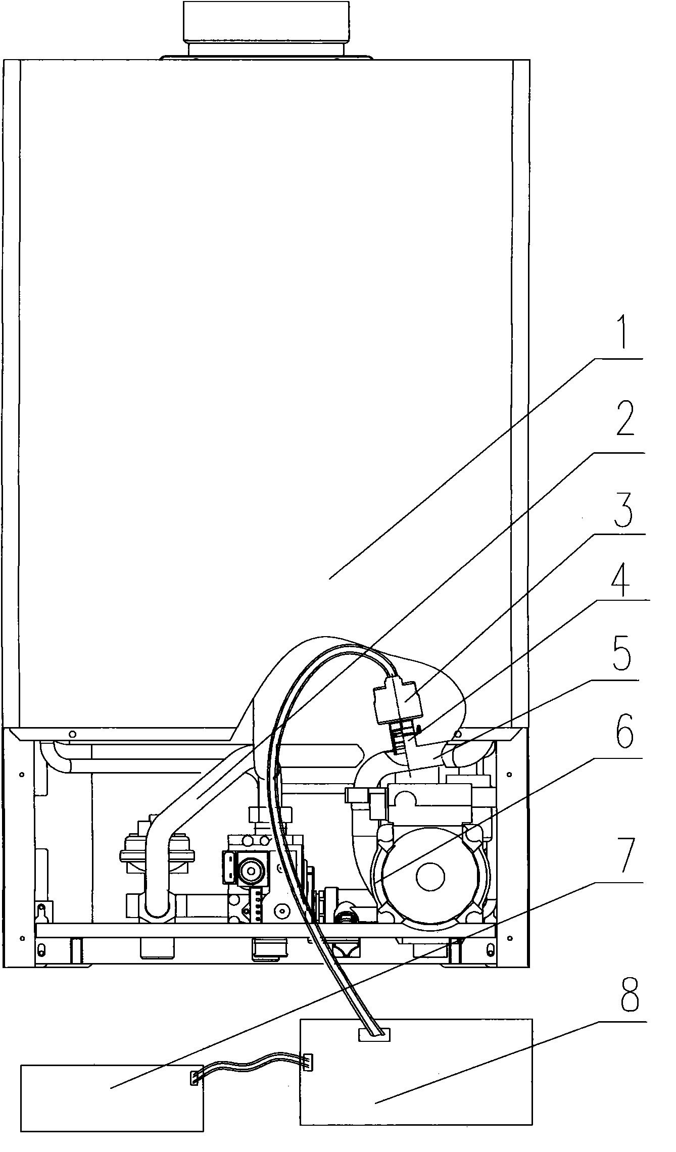 cn201779776u_帶水壓力傳感器的燃氣壁掛爐有效