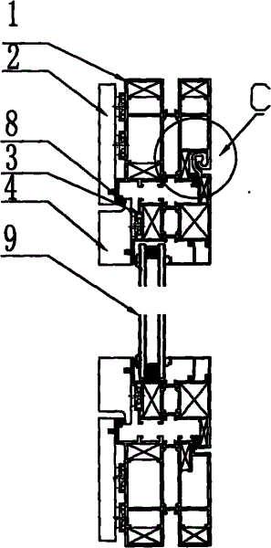 内挂钩式木包铝外开上悬窗
