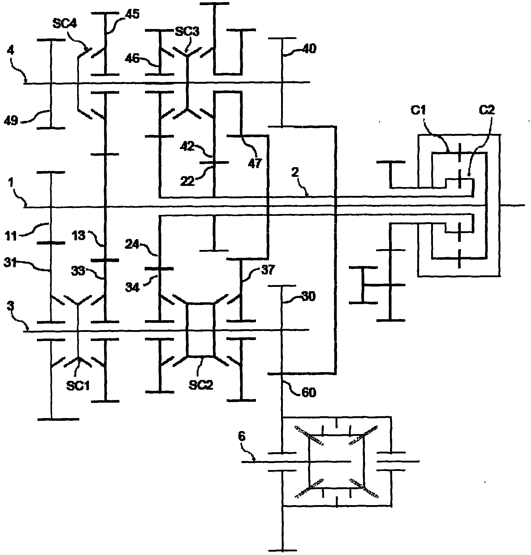 一种双离合器变速器传动装置