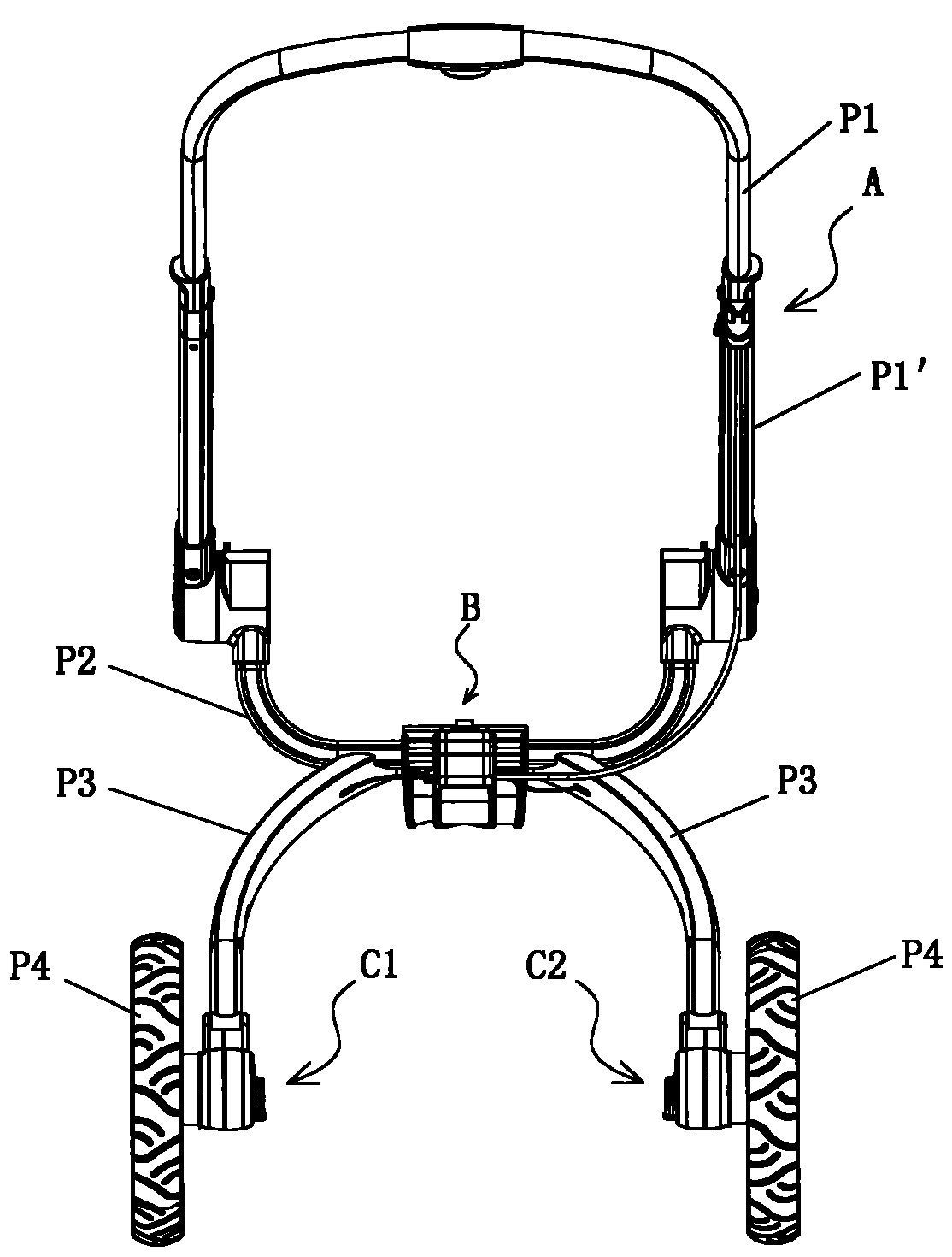 手动式童车后轮刹车装置