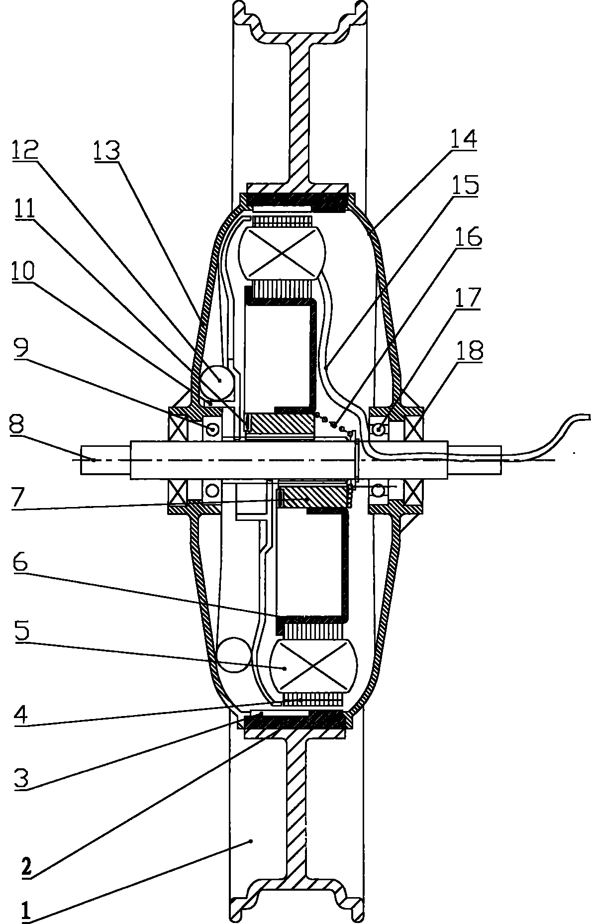 一种用于电动车的轮毂式永磁无刷调速电机