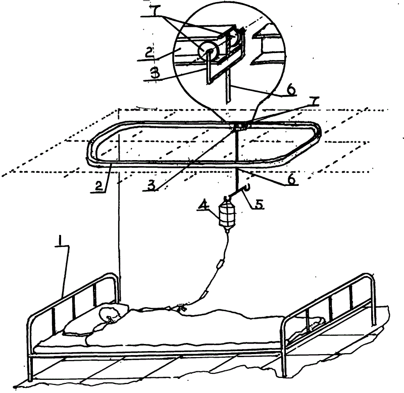 可调不同方位的输液架