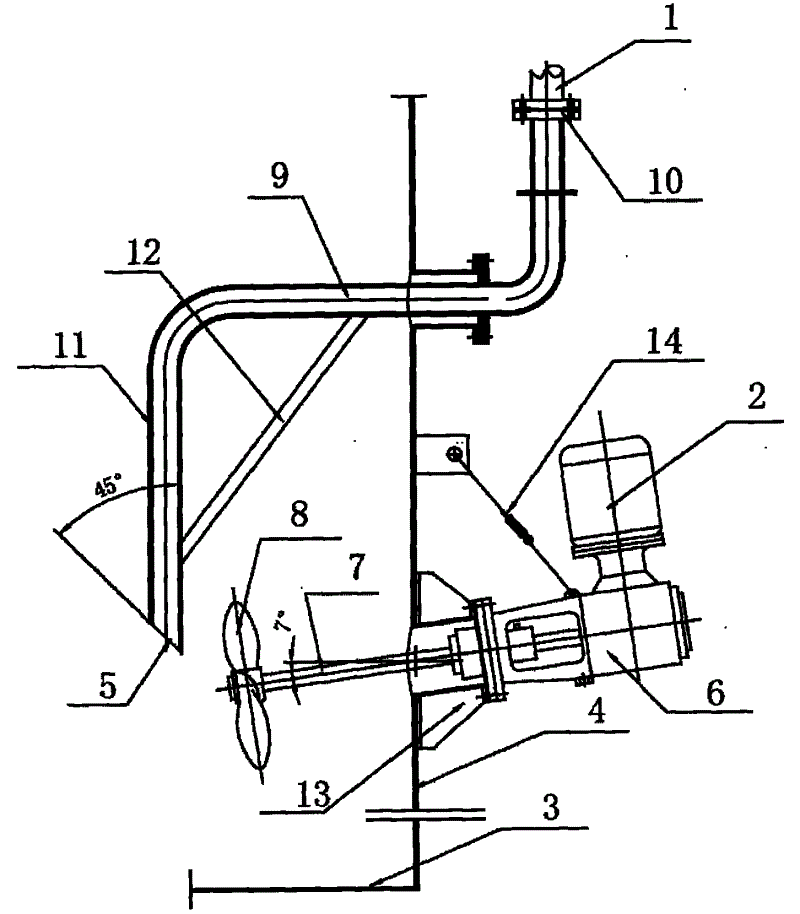 一种设有氧化喷枪及搅拌器的脱硫塔