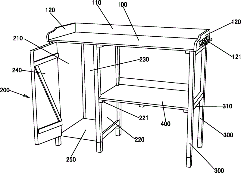 cn201929413u_一种带储物柜工作台有效