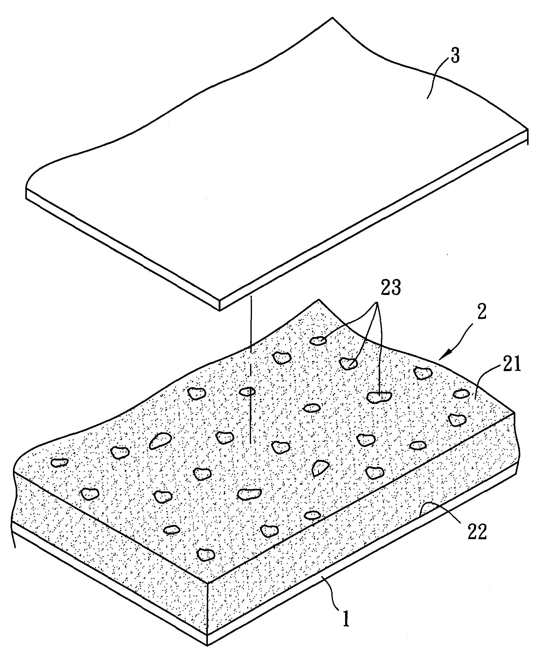 一种具有气囊的贴布,可粘贴在皮肤上,并包括一个背衬层以及一个结合在
