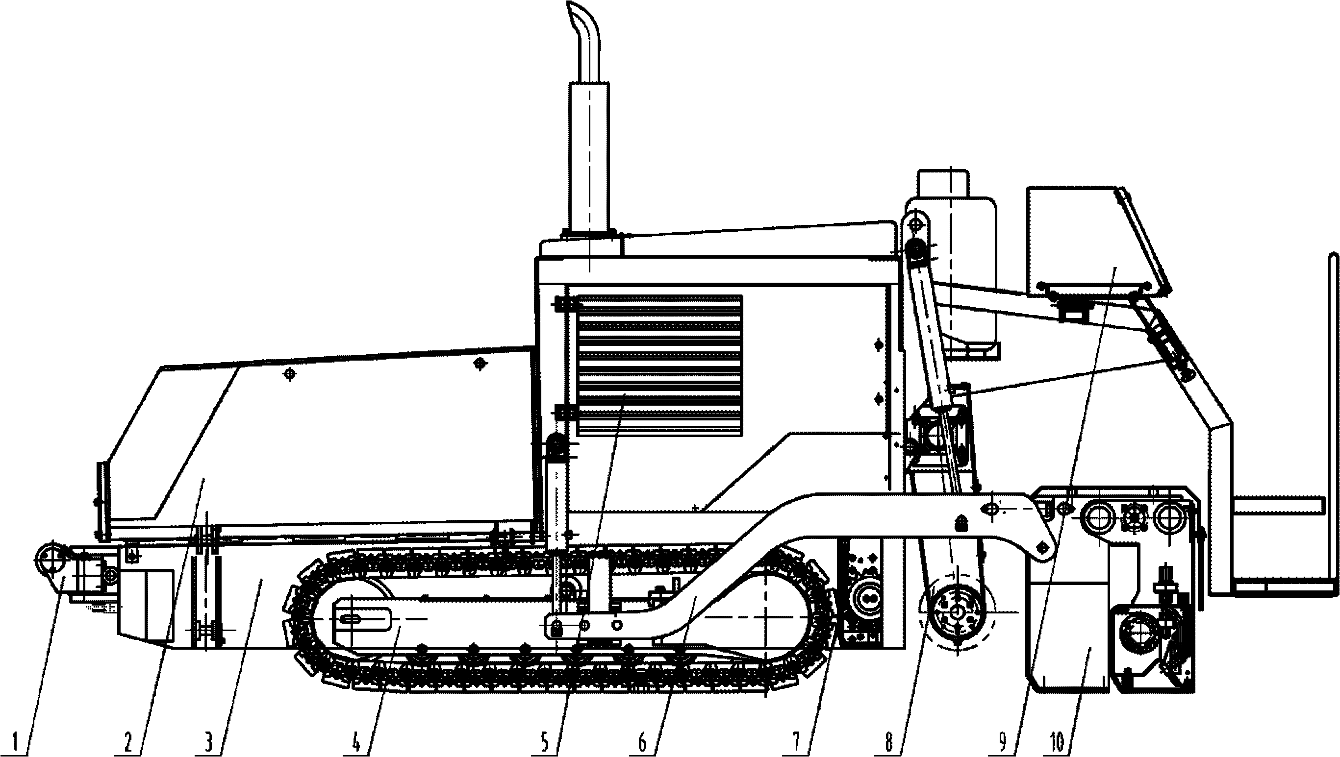 一种液压履带式小型沥青摊铺机