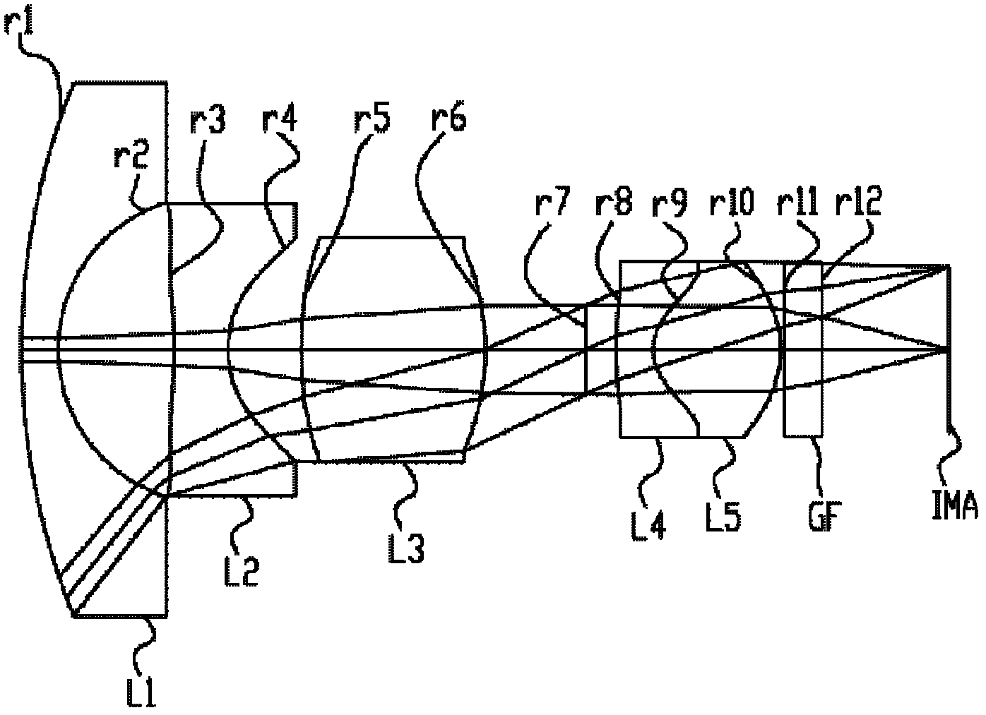 一种具有非球面胶合镜片的广角镜头