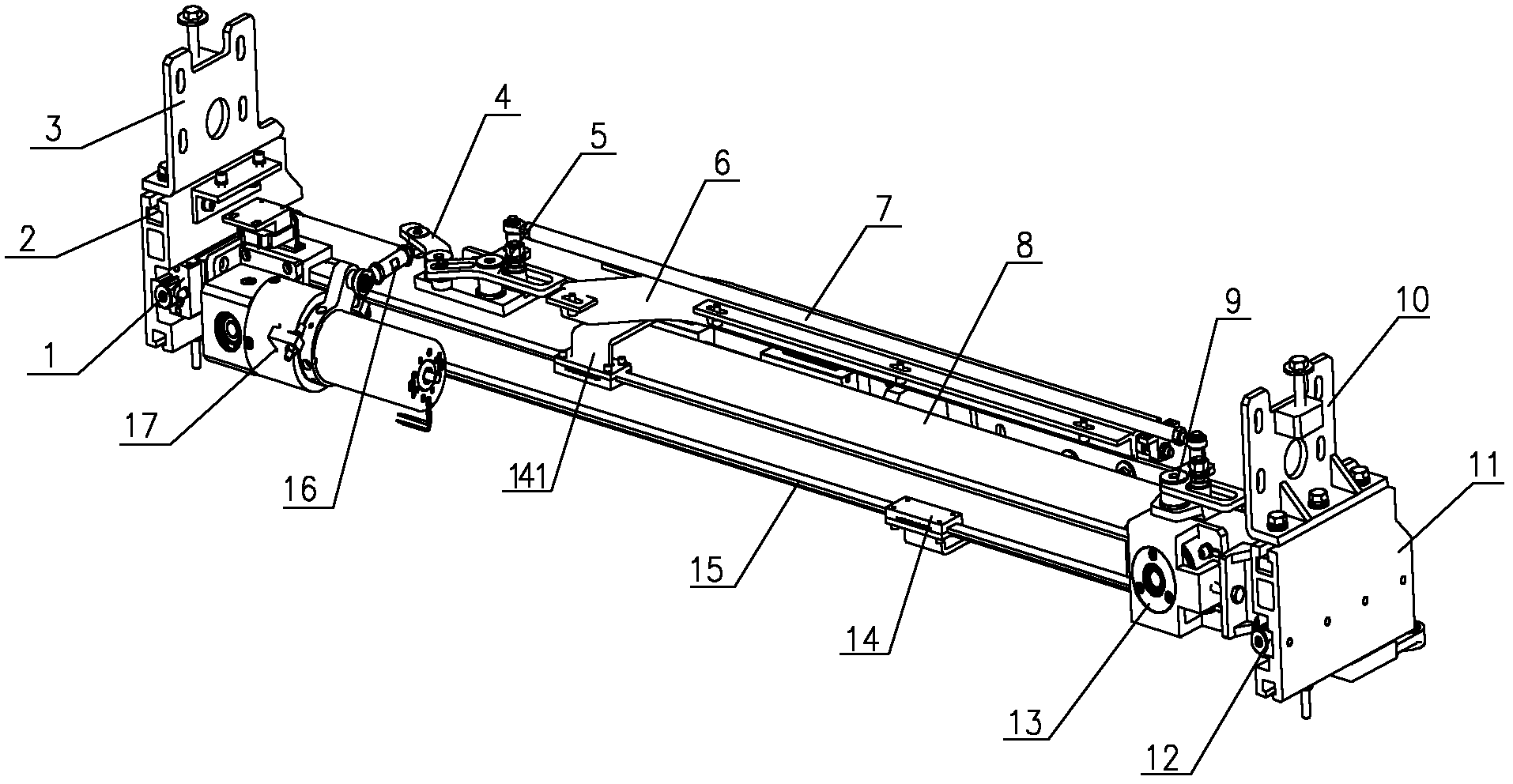 电动塞拉门锁闭解锁机构