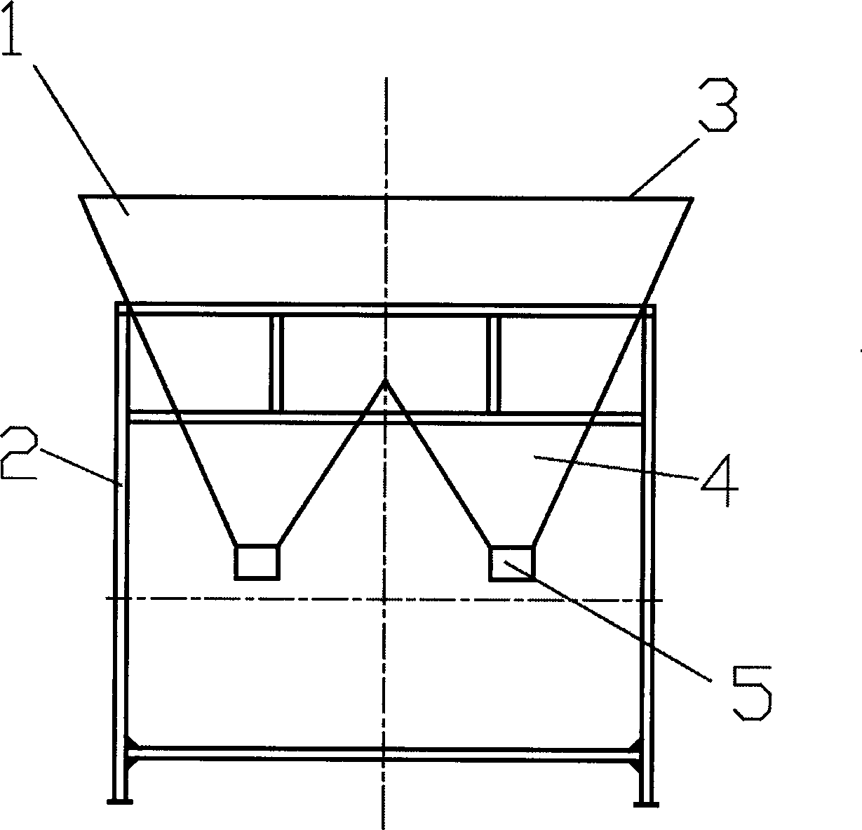 双出料口集装箱散货拆箱灌包漏斗