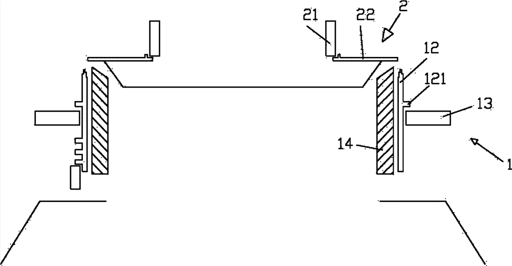 气动式双面提花移圈一体成型针织圆机,上针选针装置(2)采用上针三角