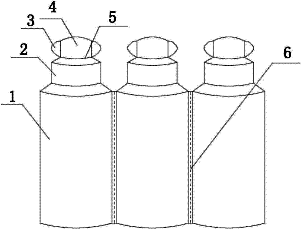 本实用新型提供一种便携易用型塑料安瓿,其结构包括瓶体,瓶颈,瓶盖,所