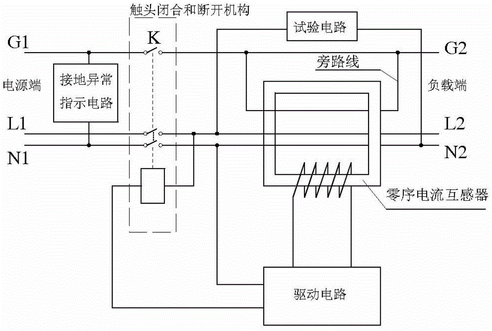 漏电断路器工作原理图图片