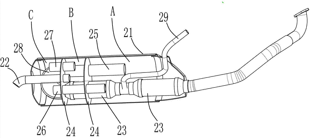 三轮车消声器结构图图片