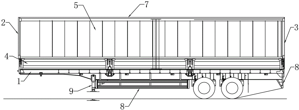 铝合金翼开启厢式半挂车车厢