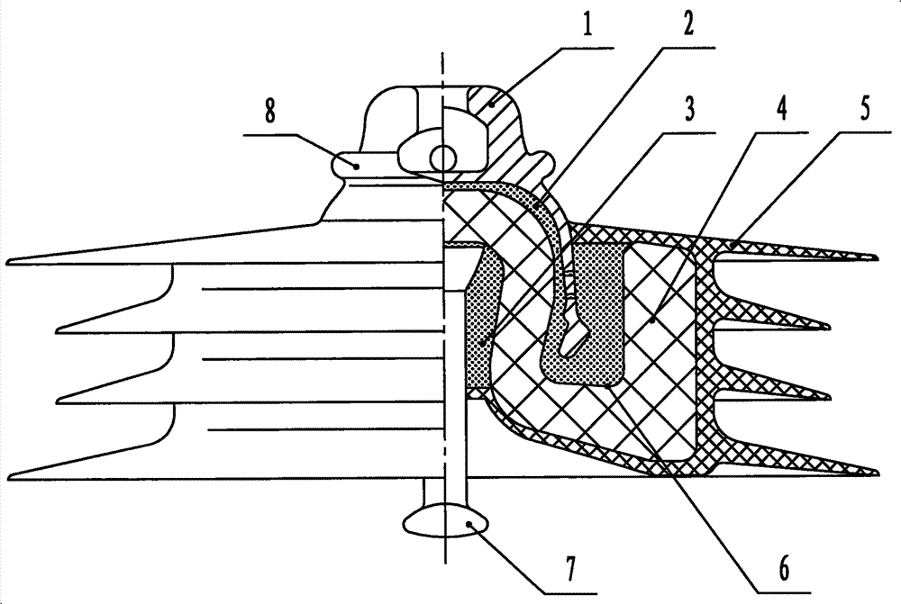 cn203573755u_一种改进结构的新型复合悬式盘形绝缘子有效