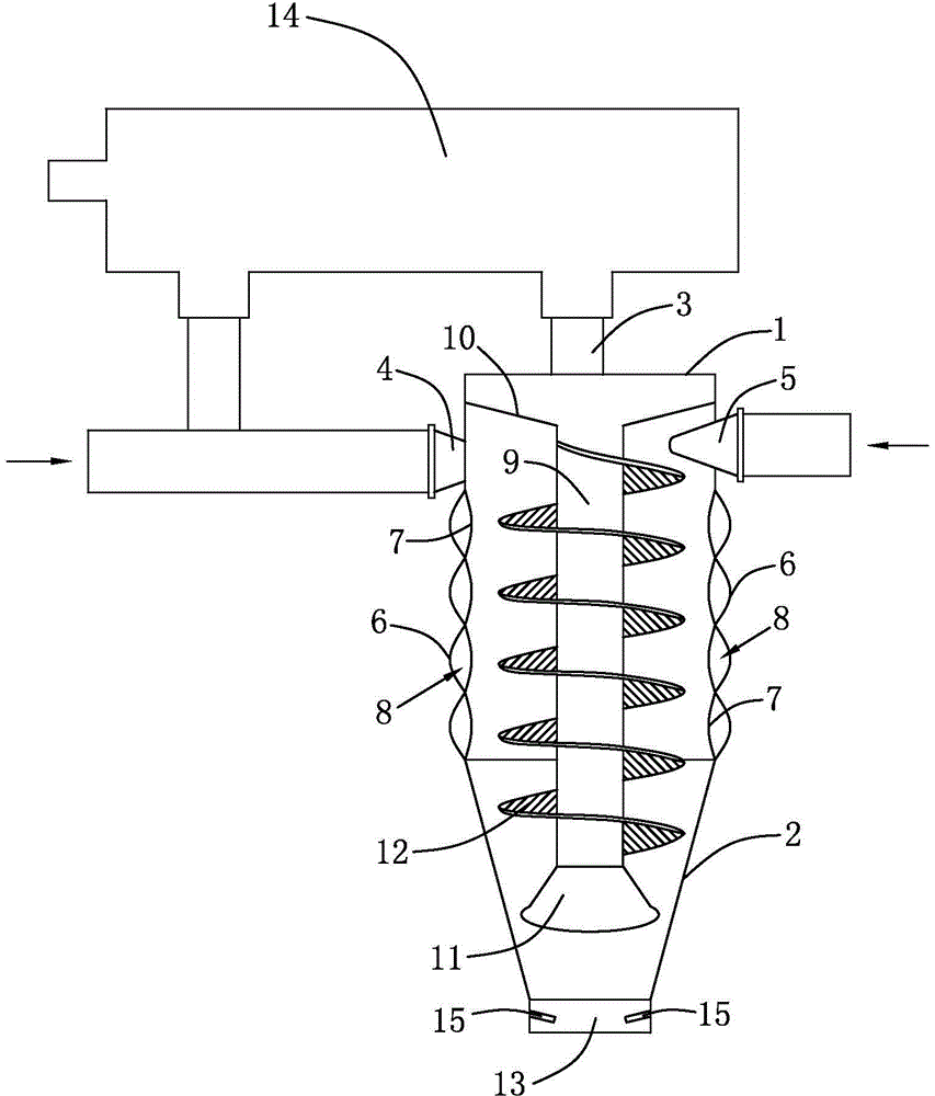 cn203635355u_一种生产聚四氟乙烯用旋风分离器失效