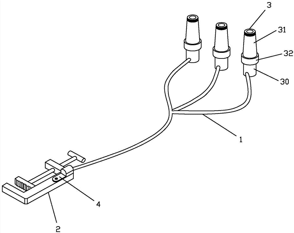 一种用于箱式变压器电缆插拔头的接地线