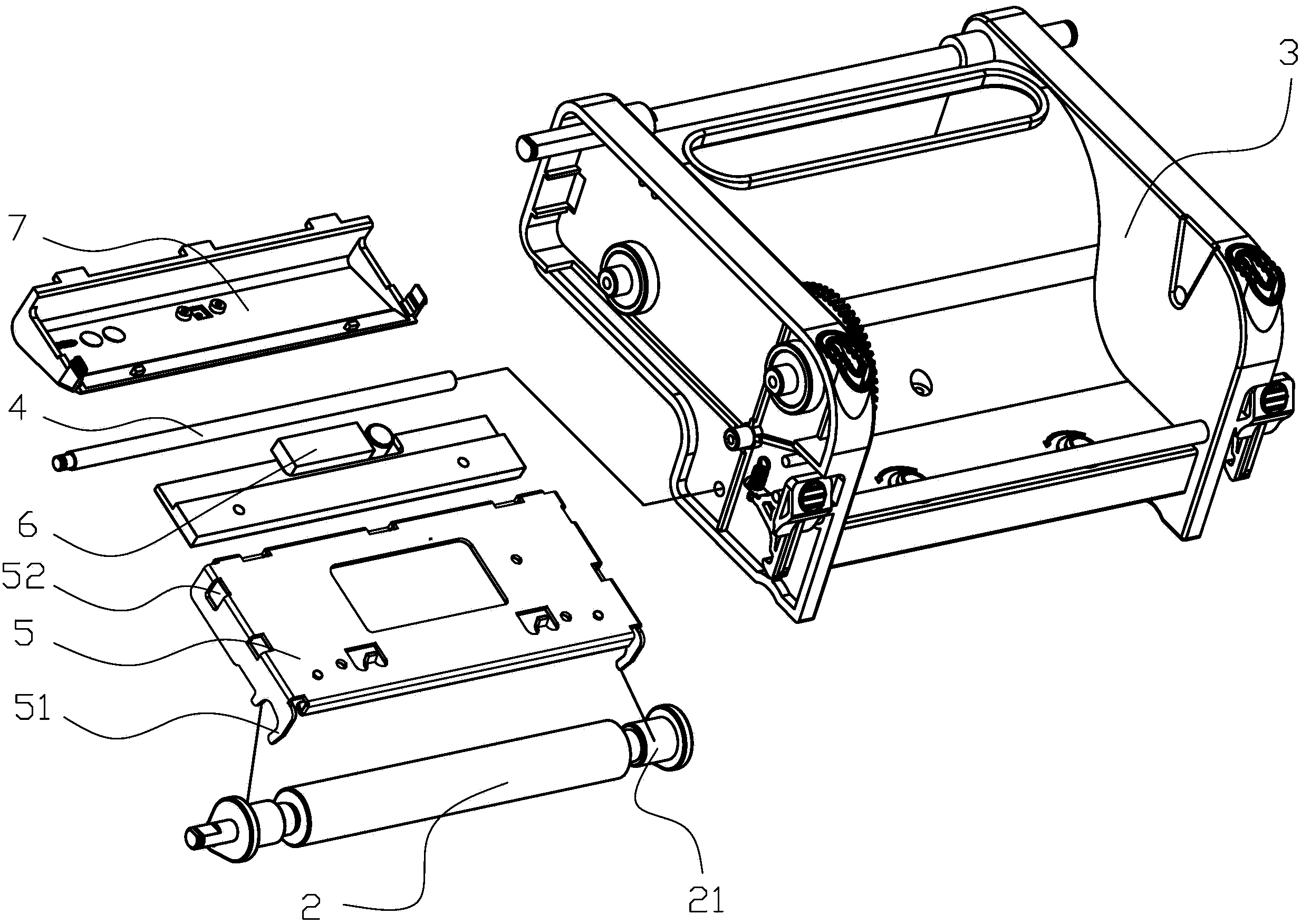 一种条码打印机用热敏打印头的定位结构