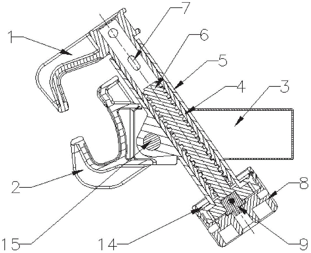 在列车上的锁紧机构包括列尾托盘,其与列尾装置固定连接;伸缩锁紧装置