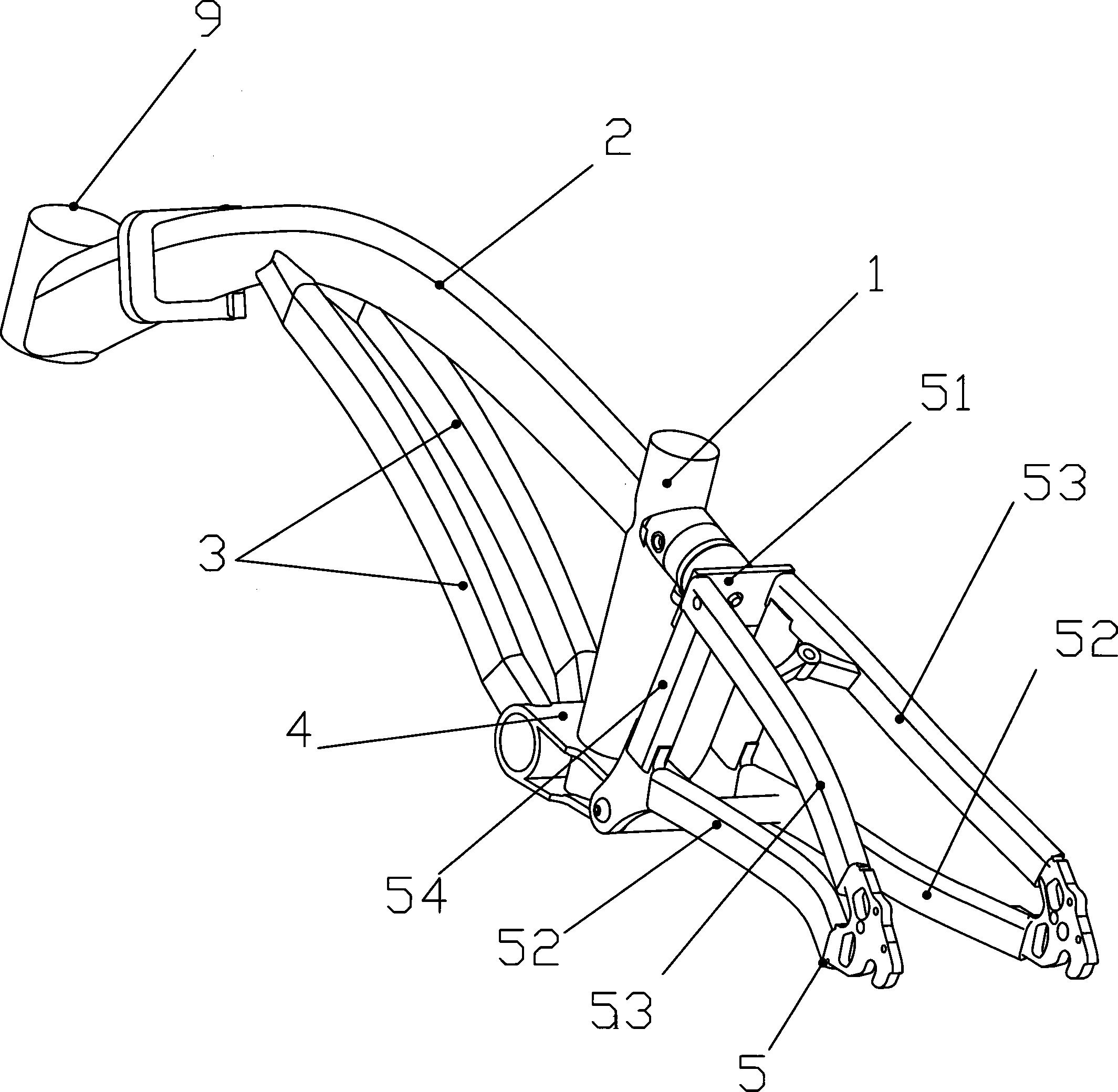 一种折叠自行车车架