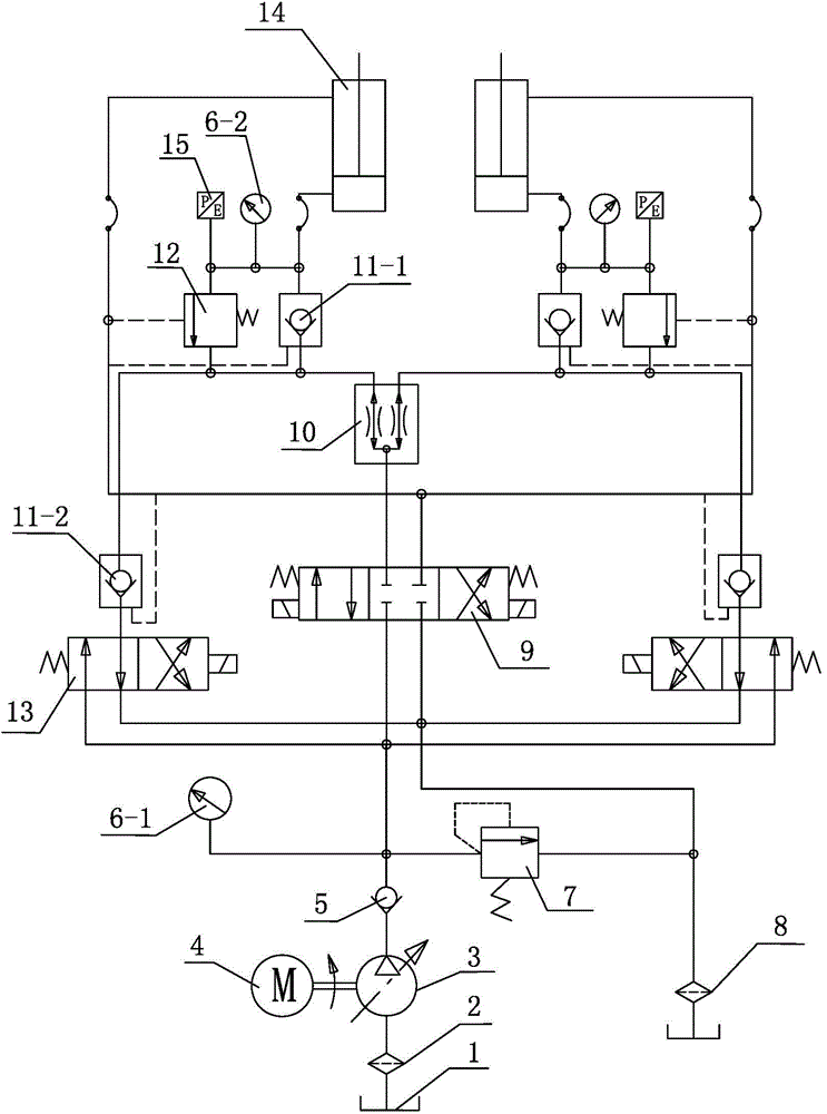 一种平挖型抓斗的液压控制系统