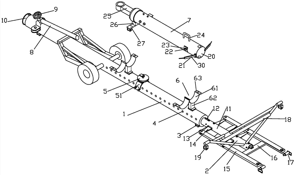 一种双层折叠式飞机牵引杆