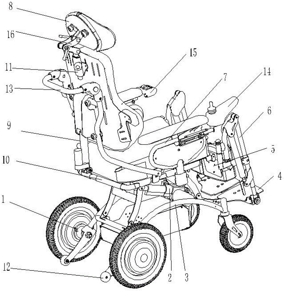 一种可多向调节的特种轮椅