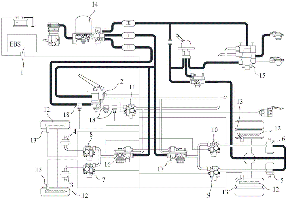 一种基于制动总阀的汽车ebs系统