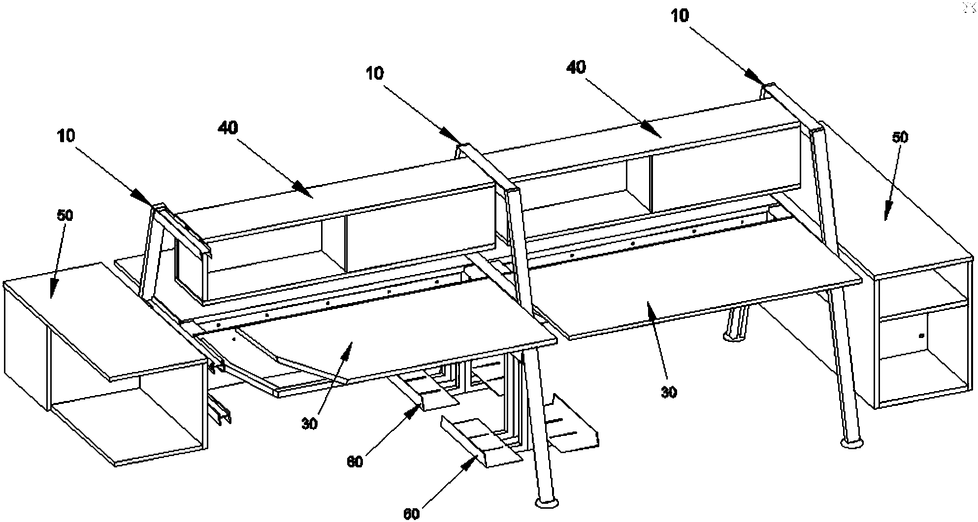 cn204930749u_桌架,办公桌及组合式办公桌有效