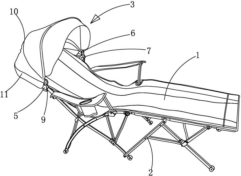 cn205018596u_一種帶分體式遮陽罩的摺疊躺椅有效