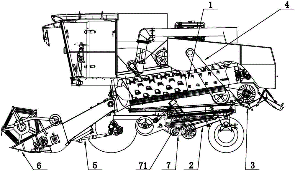 半喂入式收割机解剖图图片