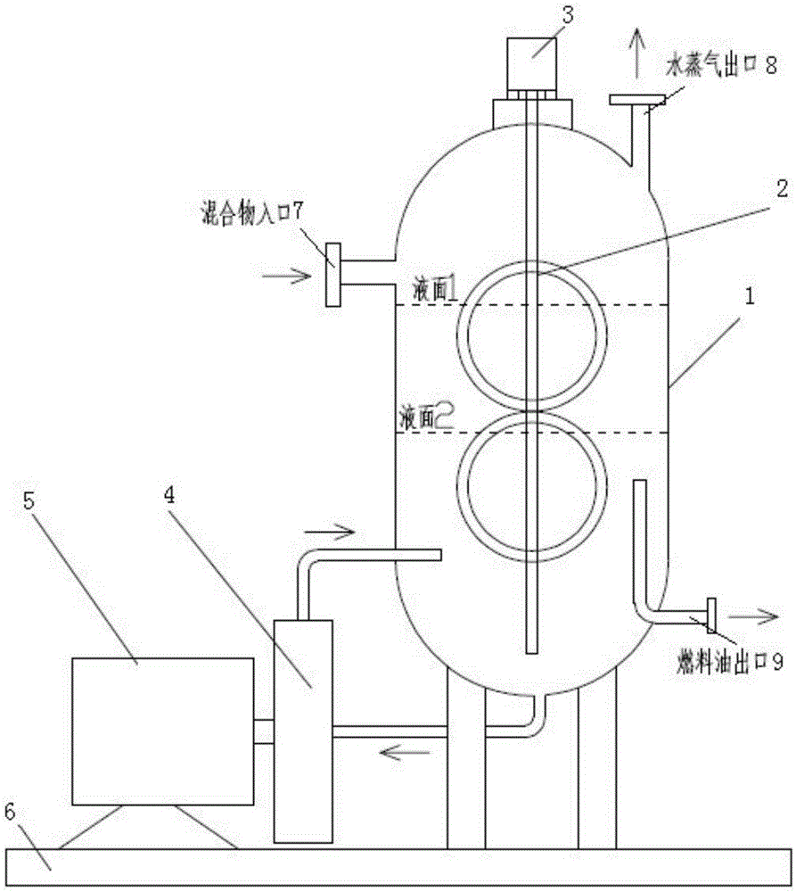 搅拌电机带动搅拌器搅拌工作,罐体的侧面通过一根管道连接空化发生器