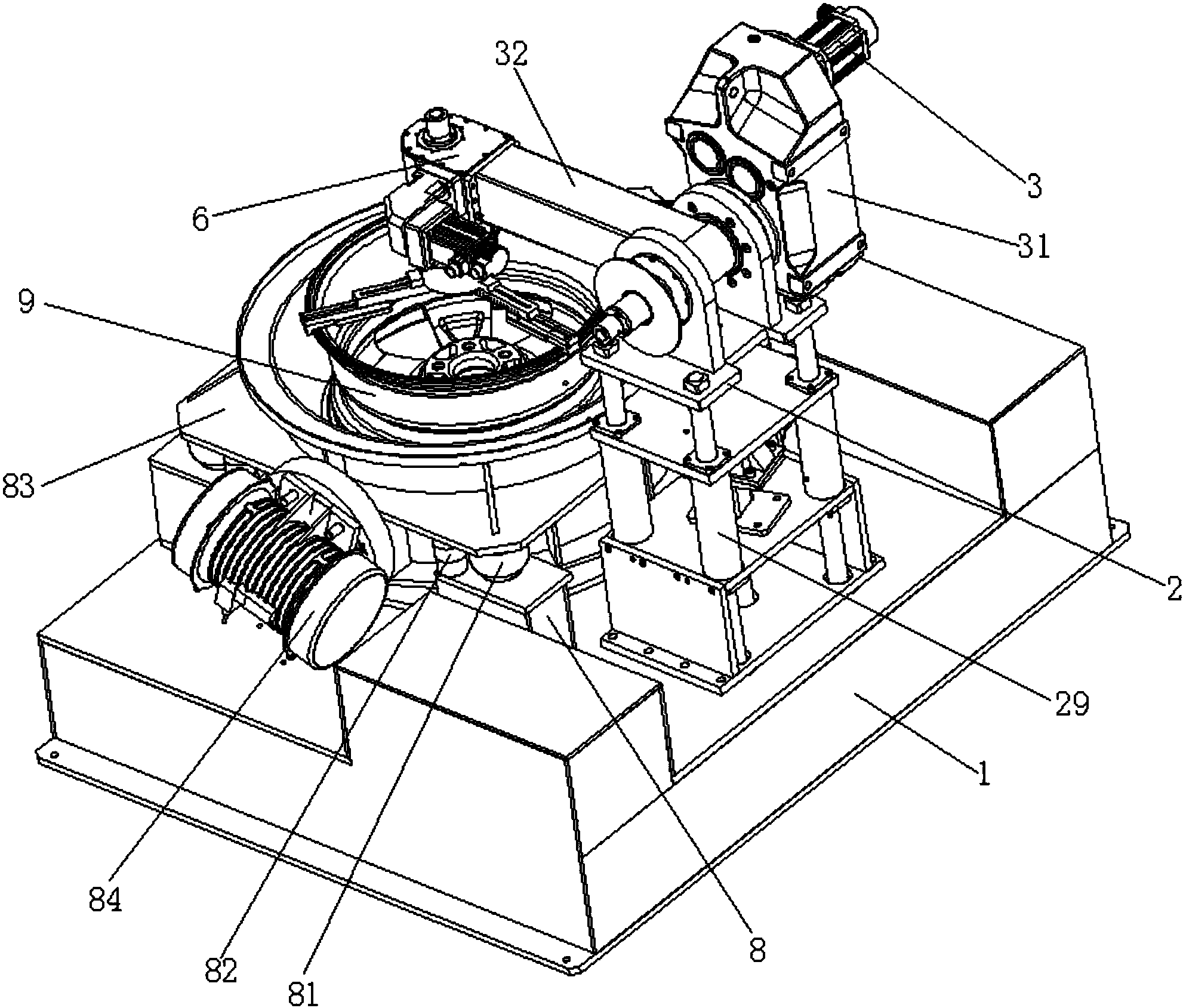 本实用新型公开了一种轮毂振动研磨机,包括底座,底座上设有升降机构