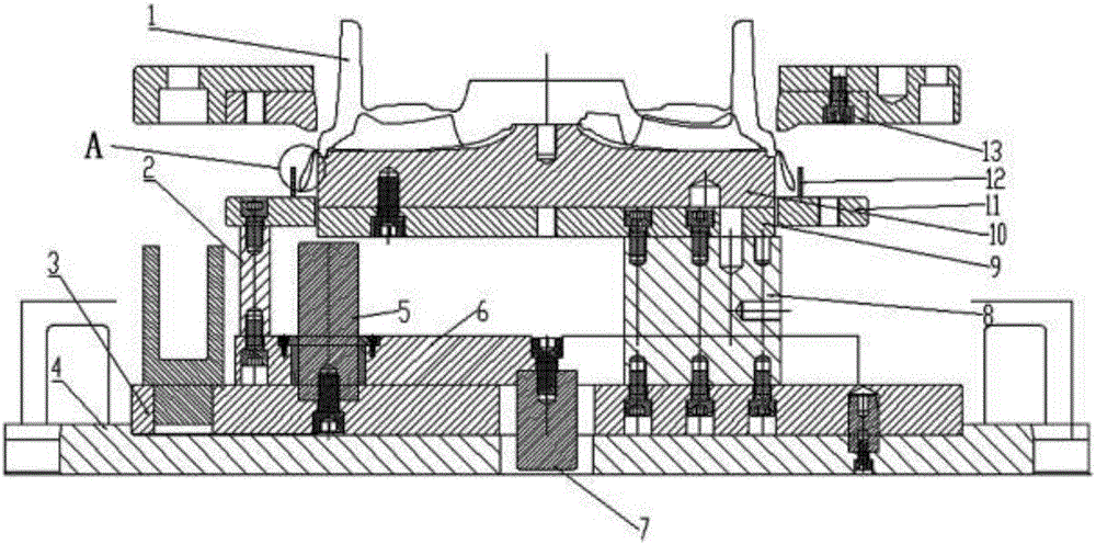 一种改进的锻造车轮切边模具
