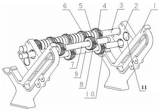 粗纱喂入式后下罗拉齿轮分离传动装置及其环锭细纱机