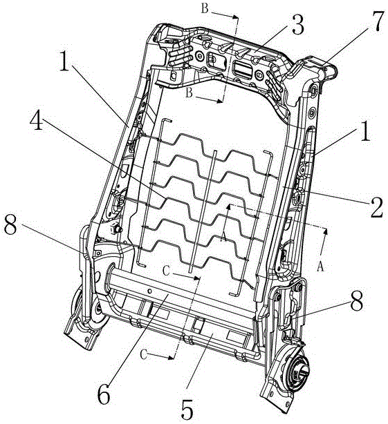 適用於iss結構的汽車座椅靠背骨架